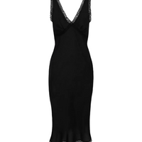 Black Cotton Voile Iris Slip Dress