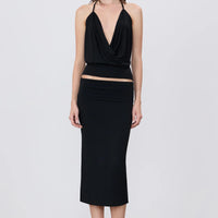 Black Elsa Midi Skirt