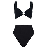 Black Nadine Bikini with Gold Hoop