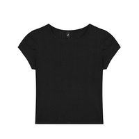 Black Pointelle Baby Tee
