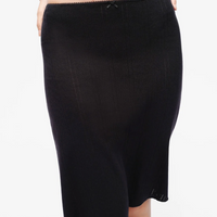 Black Pointelle Slip Skirt