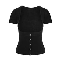 Black Sofia Cloud Knit Blouse