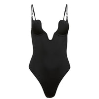 Black U-Plunge One Piece Swimsuit