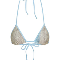 Blue Python Nick Satin Bikini Top