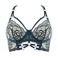 Teal Pearl Bodice Bra