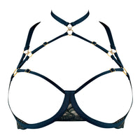 Teal Pearl Ouvert Wire Bra