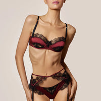 Brick Dust Lace Inset Balconette Bra