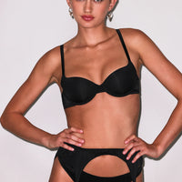Black Luxe Classic Garter Belt
