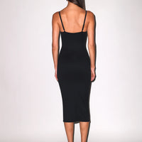 Black Seduce U-Plunge Midi Dress