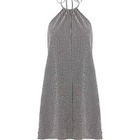 Black Gingham Halter Neck Mini Dress