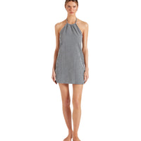 Black Gingham Halter Neck Mini Dress