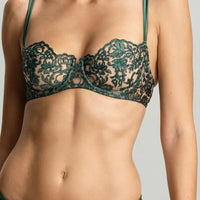 Green Royal Jewel Balconette Bra