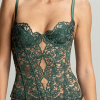 Green Royal Jewel Underwired Corset