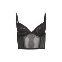 Black Mesh Longline Bustier