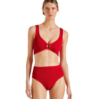 Red Nadine Bikini with Fabric Covered Hoops