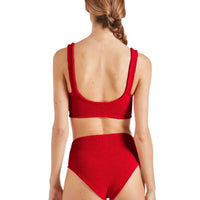 Red Nadine Bikini with Fabric Covered Hoops
