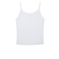 White Pointelle Picot Tank