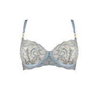 Dusty Blue Pearl Balconette Wire Bra