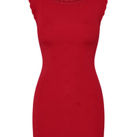 Red Rose Leila Pointelle Mini Dress