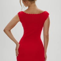 Red Rose Leila Pointelle Mini Dress