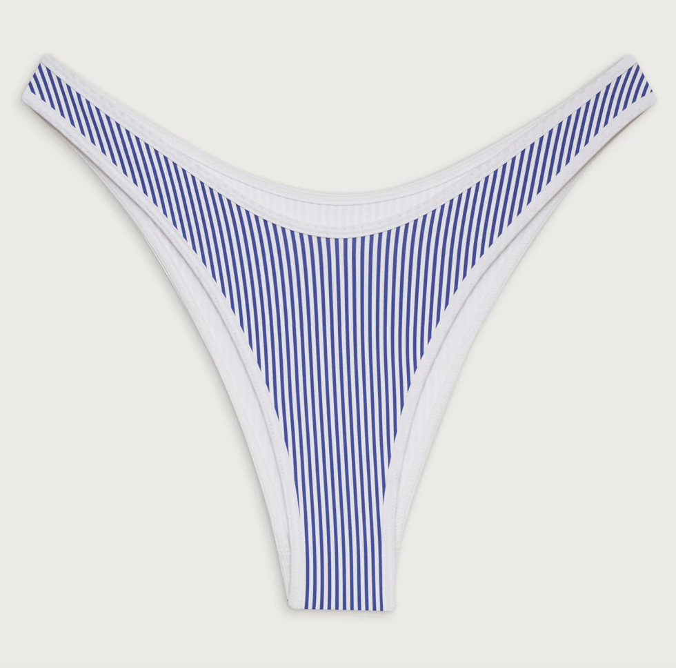 Ocean Blue Striped Bikini Bottom