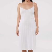 White Pointelle Midi Slip
