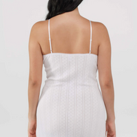 White Pointelle Midi Slip
