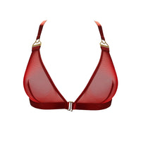 Burnt Red Signature Mesh Triangle Bra