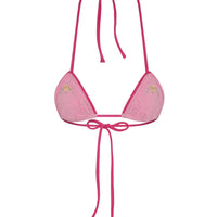 Strawberry Lemonade Tide Knit Bikini Top