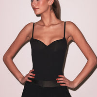 Black Scooped Neck Built-In Bra Cami