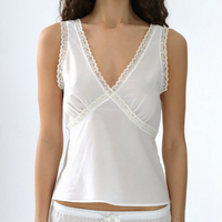 White Cotton Voile Iris Tank