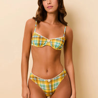 Multi Plaid Daphne Bikini Top