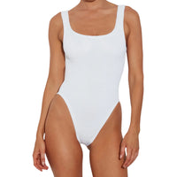 White Square Neck One Piece