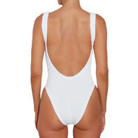White Square Neck One Piece