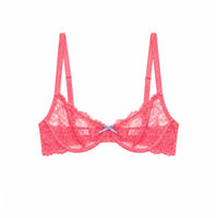 Neon Coral Bianca Lace Balconette Bra