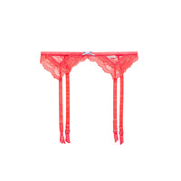 Neon Coral Bianca Lace Garter