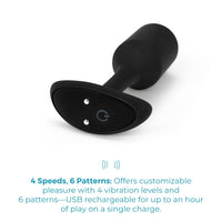 Black Medium B-Vibe Vibrating Snug Plug