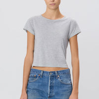 Heather Gray Cotton Modal Short Sleeve Baby Tee