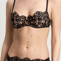 Black Royal Jewel Balconette Bra