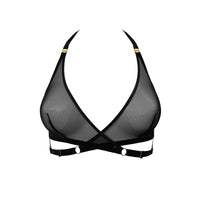 Black Signature Mesh Wrap Bra