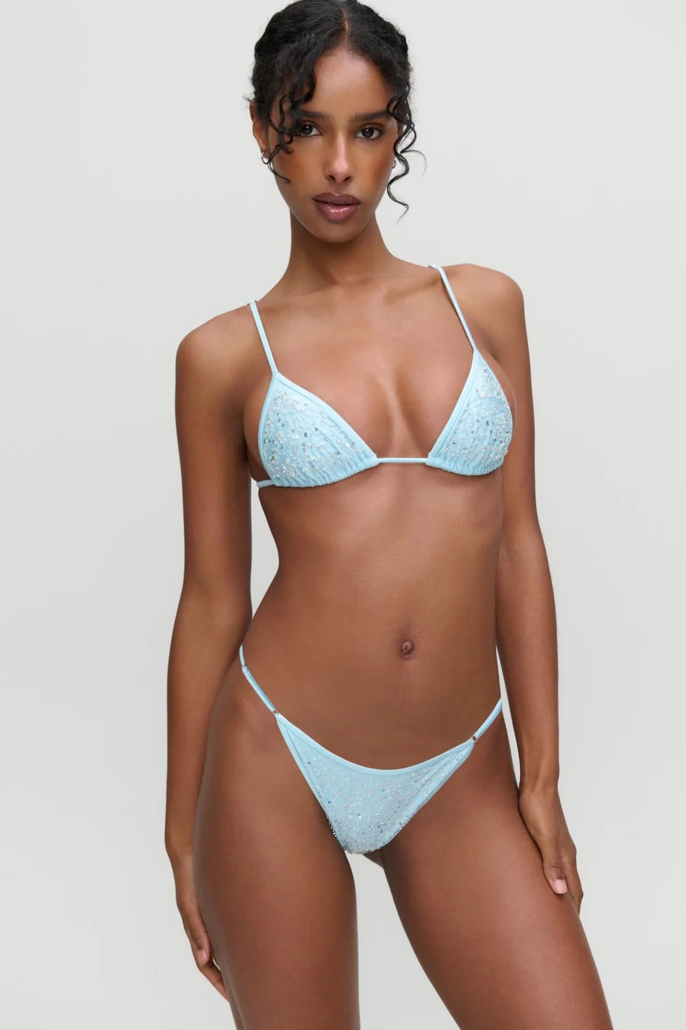 Blue Bloom Elena Sequin Bikini Top