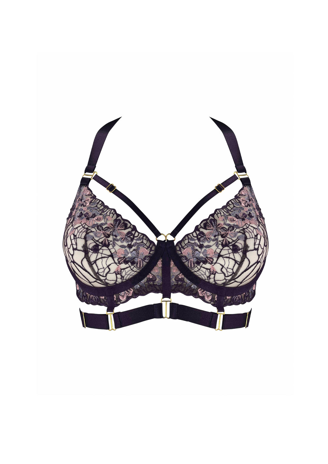 Deep Purple Amela Harness Bodice Bra