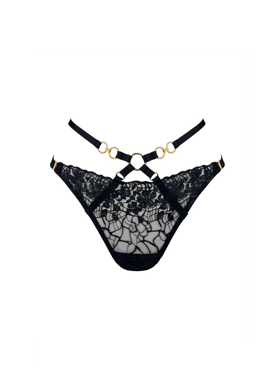 Black Amela Open Back Brief