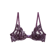 Aubergine Lily Embroidery Demi Bra