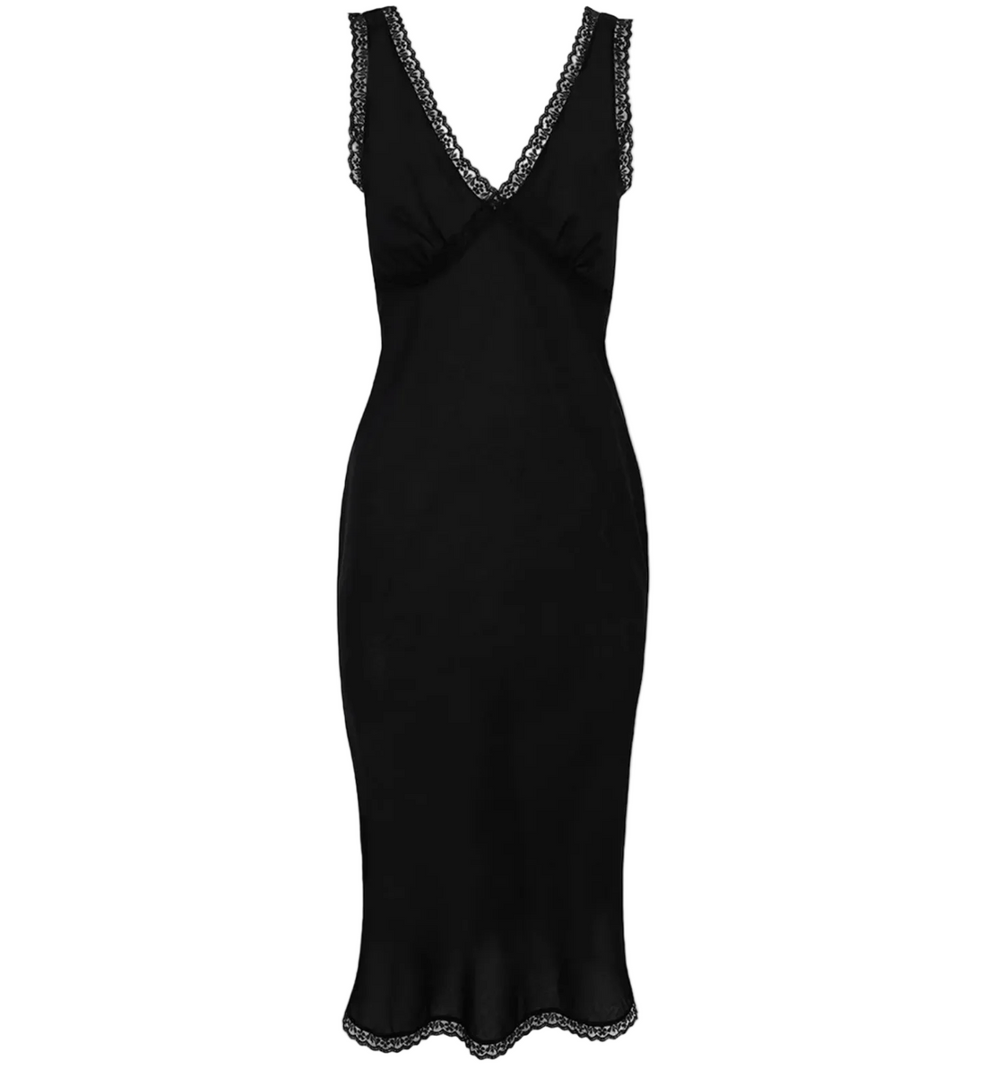 Black Cotton Voile Iris Slip Dress
