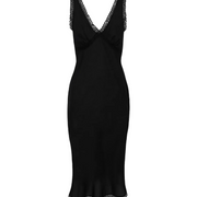 Black Cotton Voile Iris Slip Dress