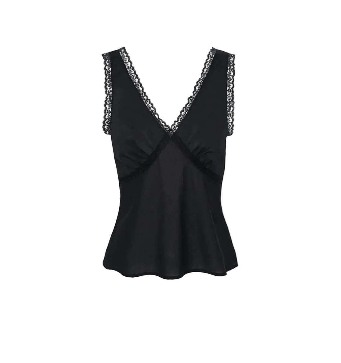 Black Cotton Voile Iris Tank