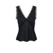 Black Cotton Voile Iris Tank