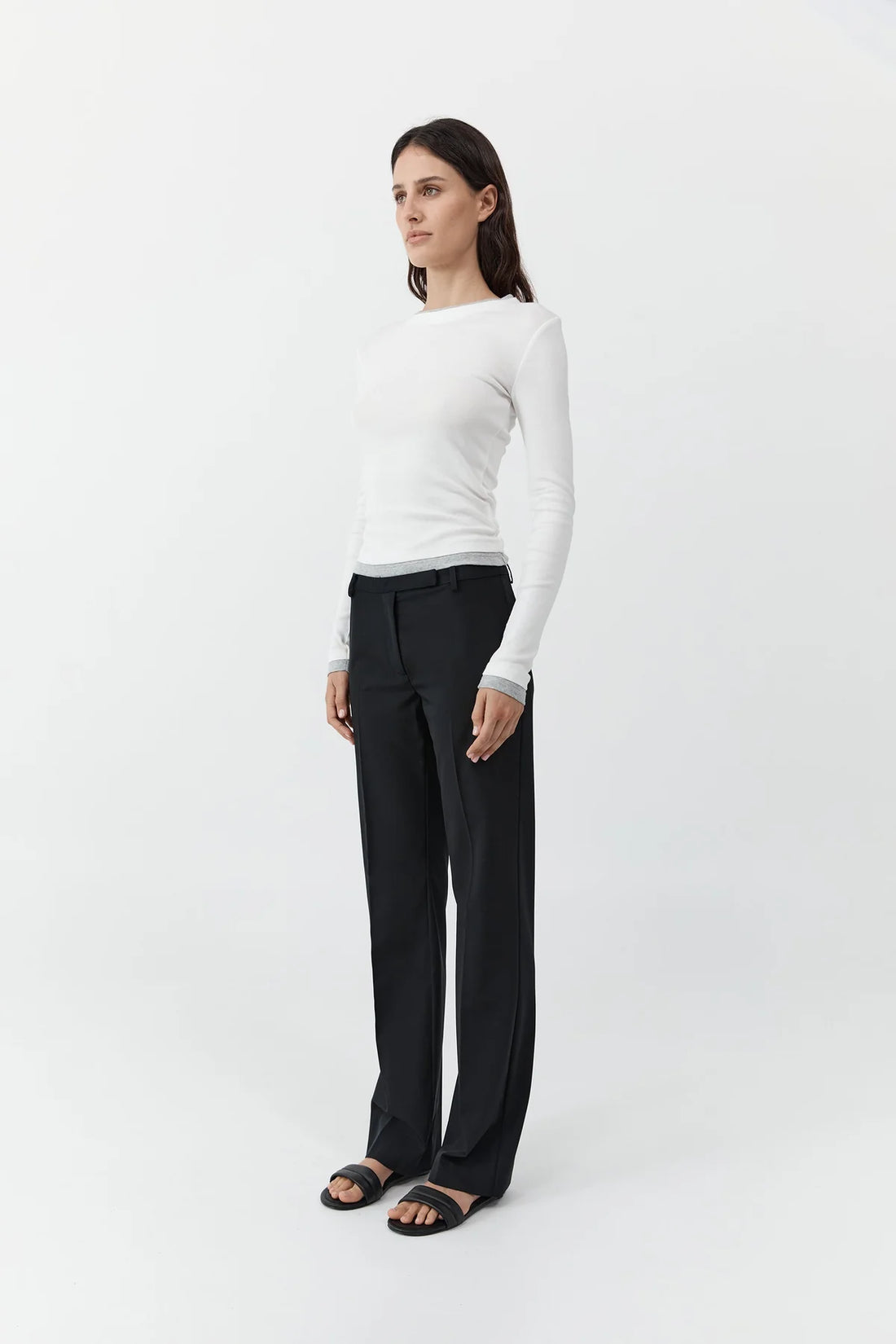 Black Fine Band 90s Pants