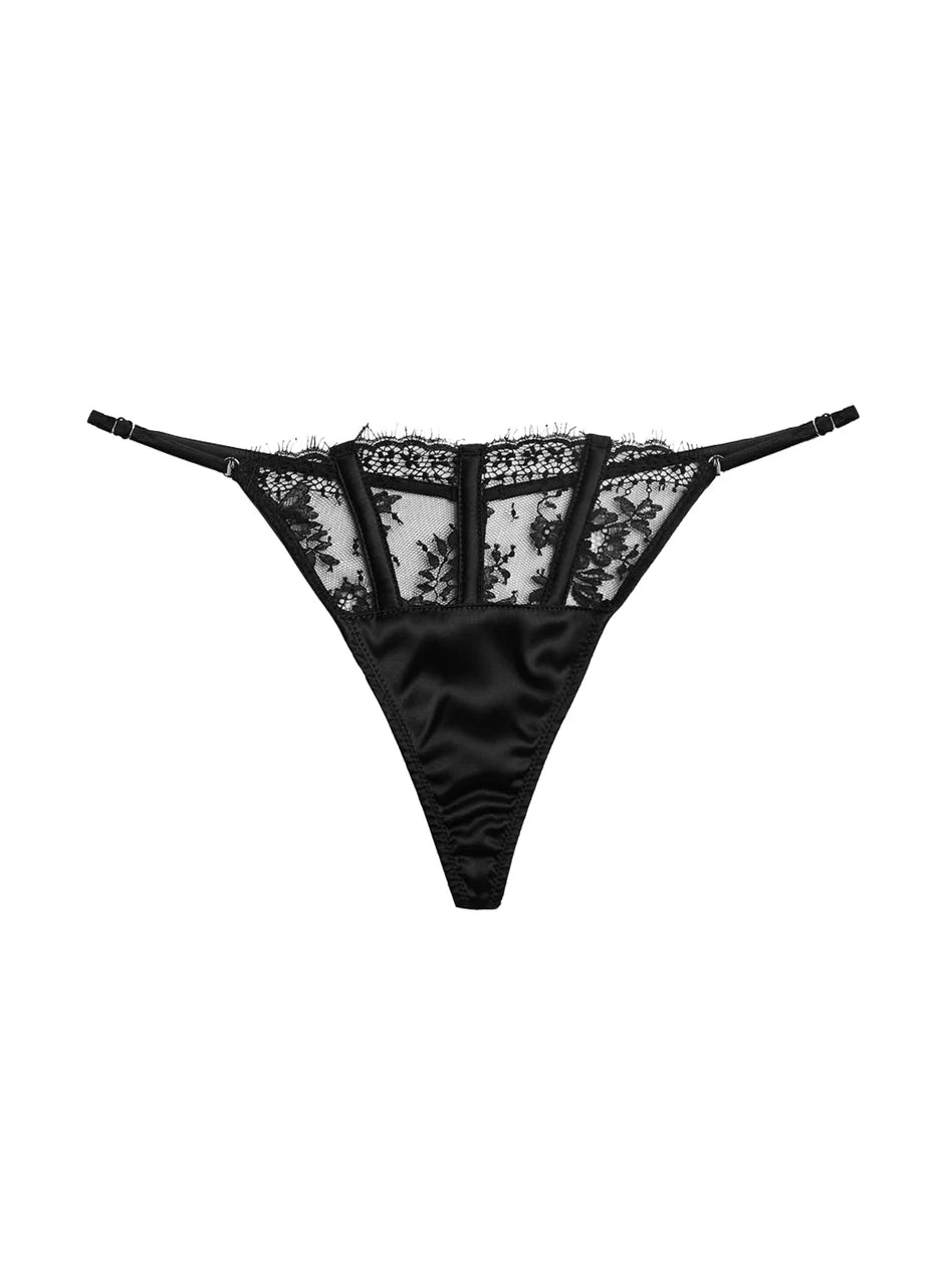 Black Frankie Lace Thong